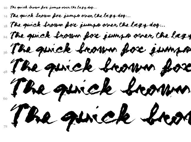 Figure Writing font waterfall